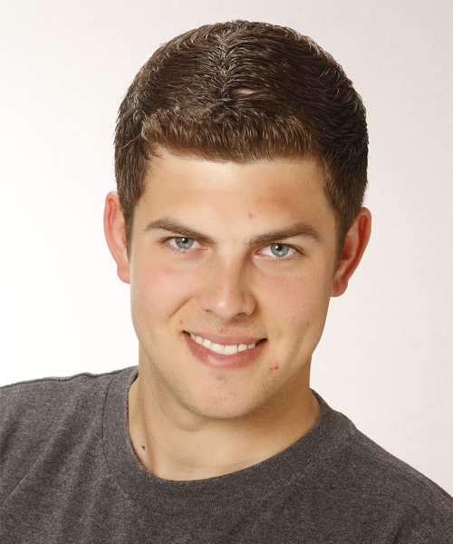 Short Smooth Chestnut Brown Hairstyle For Men