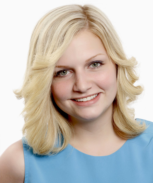 Medium Straight   Light Platinum Blonde  Hairstyle