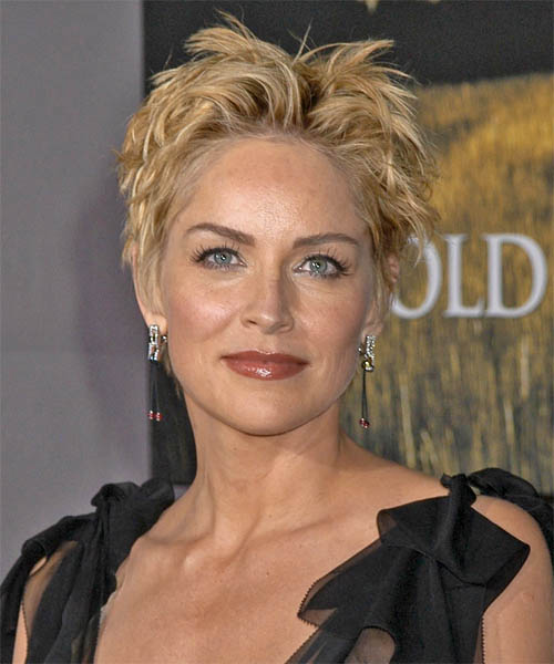 Sharon Stone Short Straight    Honey Blonde   Hairstyle
