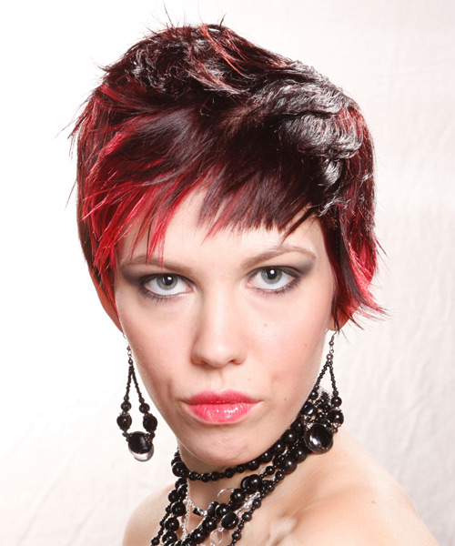 Short Edgy Red Hairstyle With Razor Cut Layers