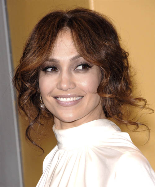 Jennifer Lopez  Medium Curly    Updo Hairstyle