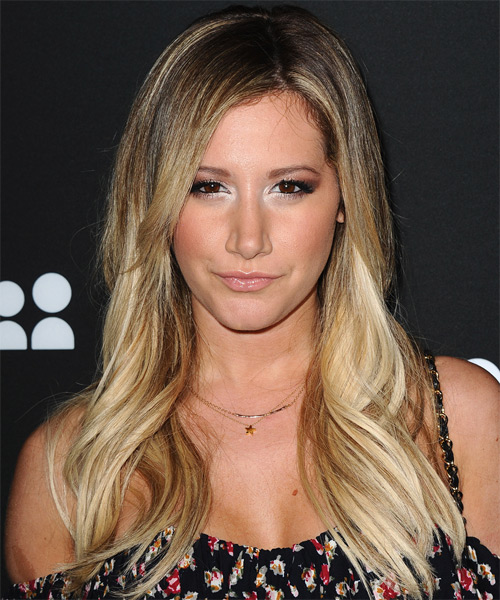 Ashley Tisdale Long Straight   Dark Blonde   Hairstyle   with Light Blonde Highlights