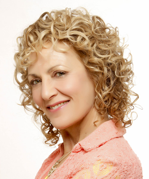 Classic Mid-Length Voluminous And Curled Hairstyle - side view