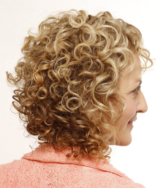 Classic Mid-Length Voluminous And Curled Hairstyle - side on view