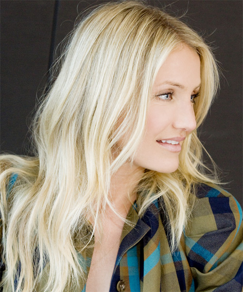 Cameron Diaz Long Wavy    Blonde   Hairstyle - side view