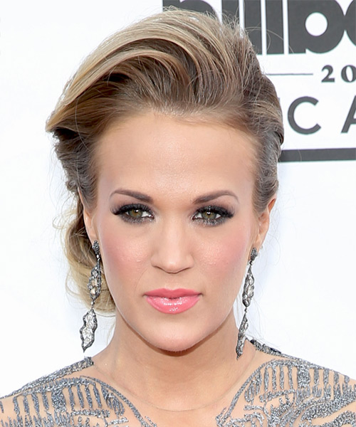 Carrie Underwood  Long Straight   Dark Blonde  Updo Hairstyle