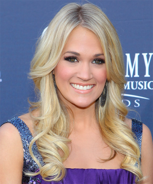 Carrie Underwood Long Wavy   Light Blonde   Hairstyle
