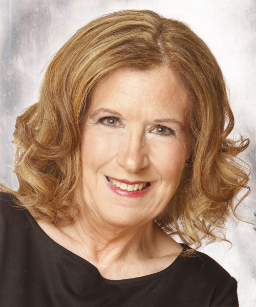 Medium Wavy   Light Copper Red  Hairstyle   with Light Blonde Highlights