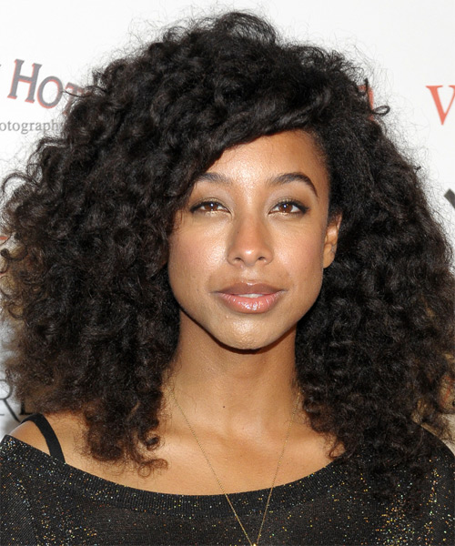 Corinne Bailey Rae Medium Curly   Black   Hairstyle