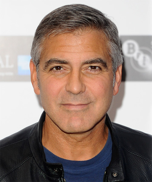 George Clooney Short Straight   Light Salt and Pepper Grey   Hairstyle