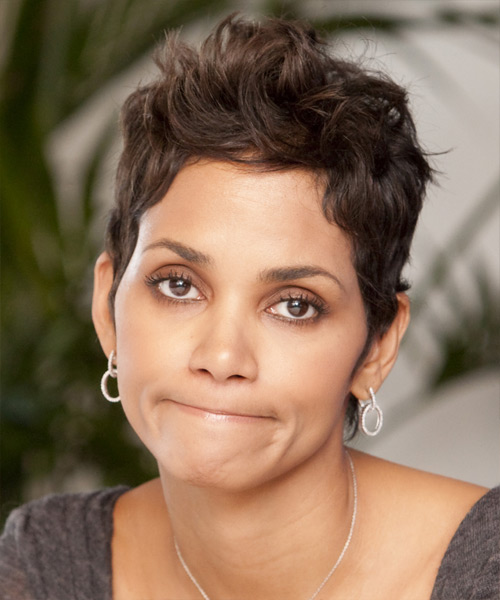 Halle Berry Short Straight    Chocolate Brunette   Hairstyle
