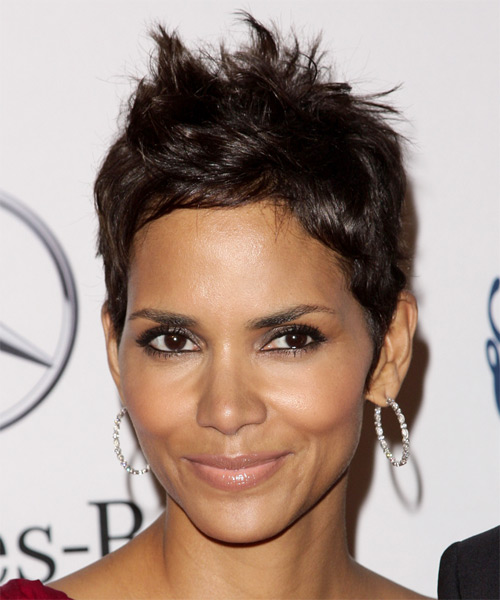 Halle Berry Short Straight   Dark Chocolate Brunette   Hairstyle