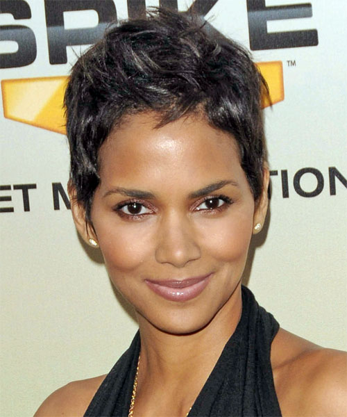 Halle Berry Short Straight   Dark Ash Brunette   Hairstyle