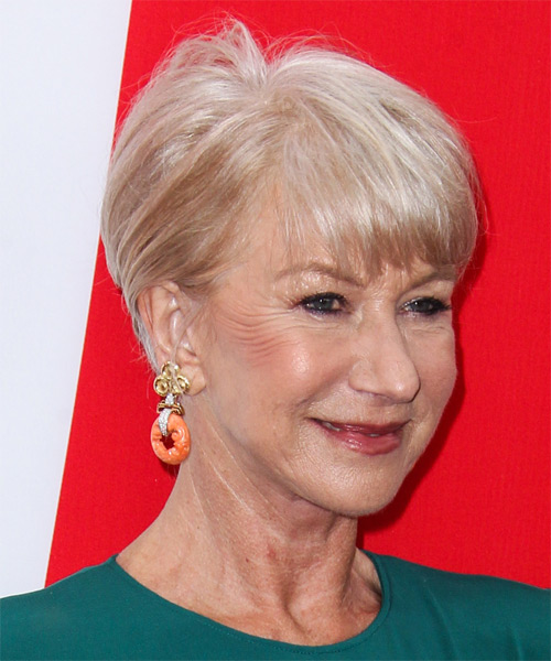 Helen Mirren Short Straight     Hairstyle - side on view