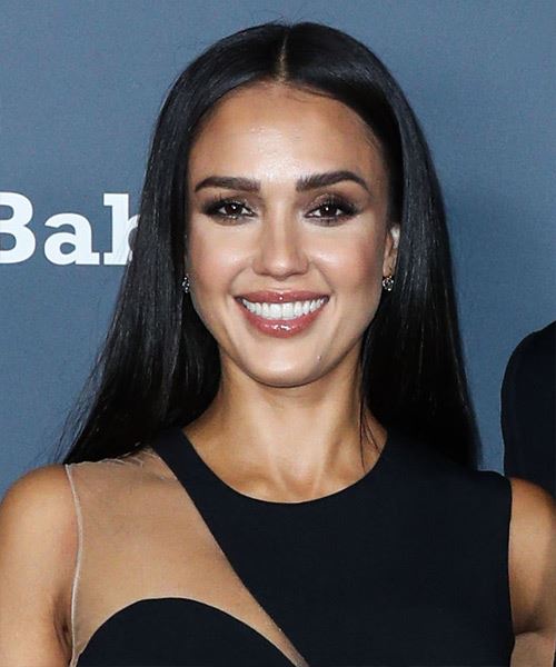 Jessica Alba Long Straight   Black    Hairstyle