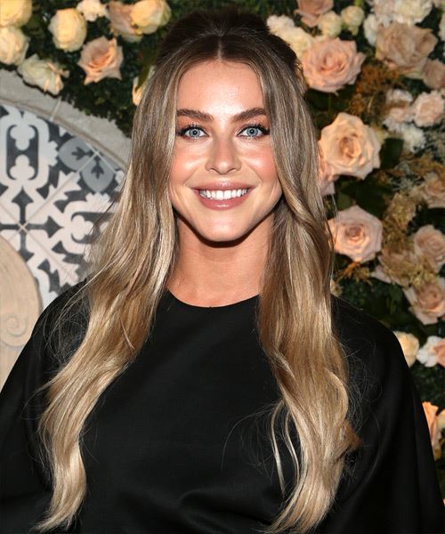 Julianne Hough Long Straight    Brunette   Hairstyle   with  Blonde Highlights