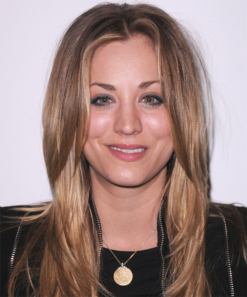 Kaley Cuoco Long Straight   Dark Blonde   Hairstyle