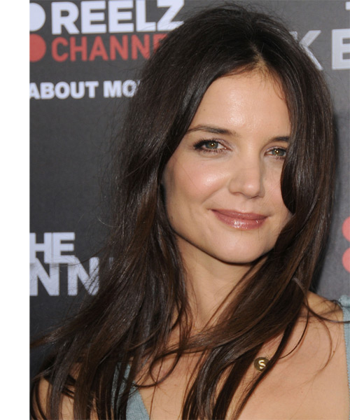 Katie Holmes Long Straight   Dark Brunette   Hairstyle