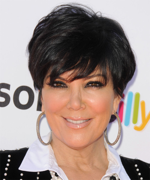 Kris Jenner     Black  Pixie  Haircut