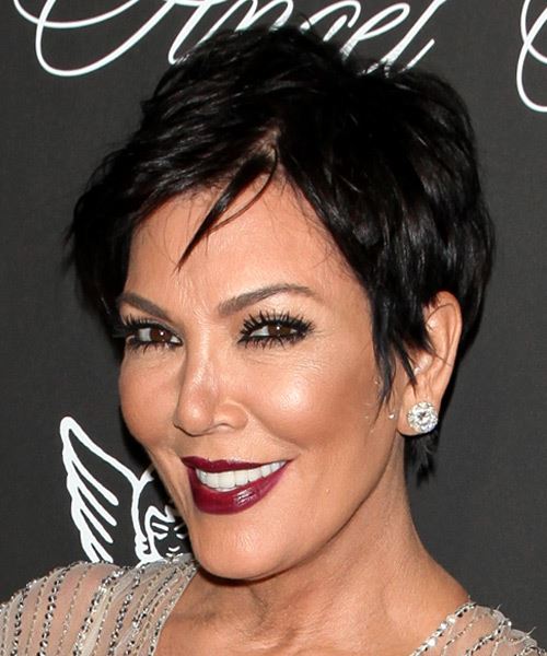 Kris Jenner Short Straight   Black    Hairstyle - side view
