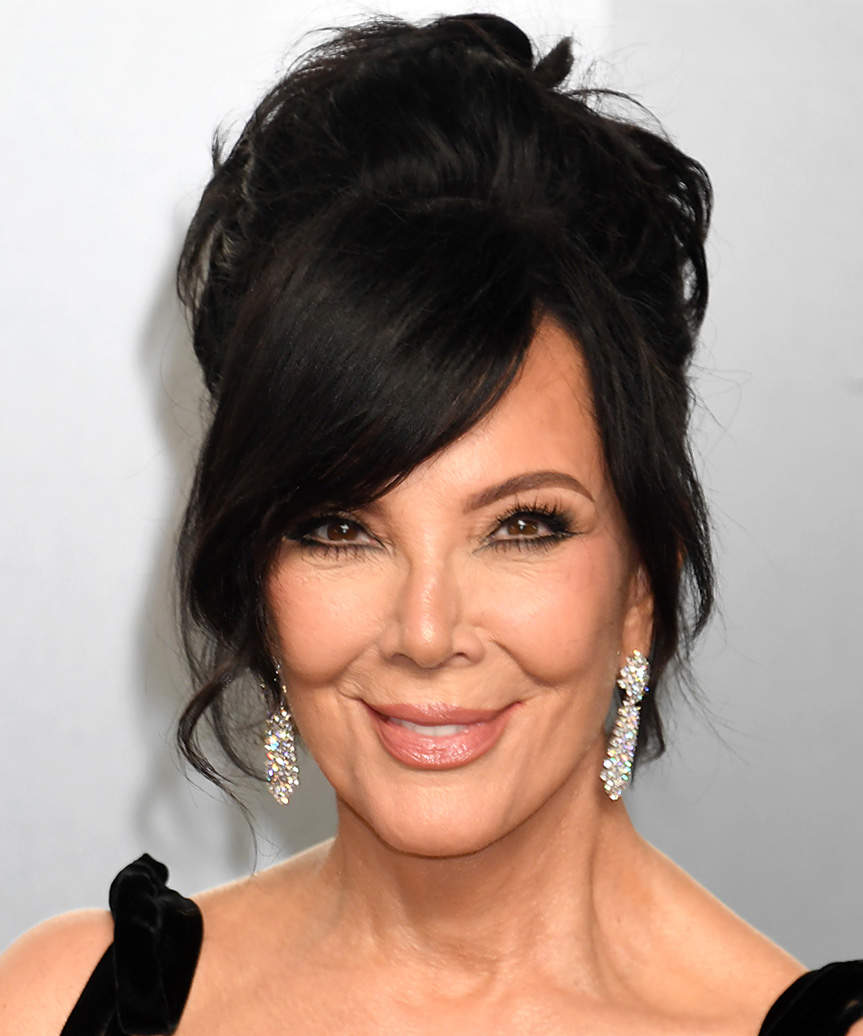Kris Jenner Updo With Voluminous Top Bun