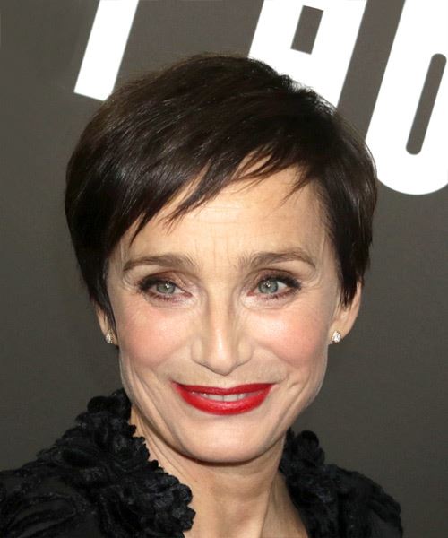 Kristin Scott Thomas    Pixie  Haircut with Razor Cut Bangs