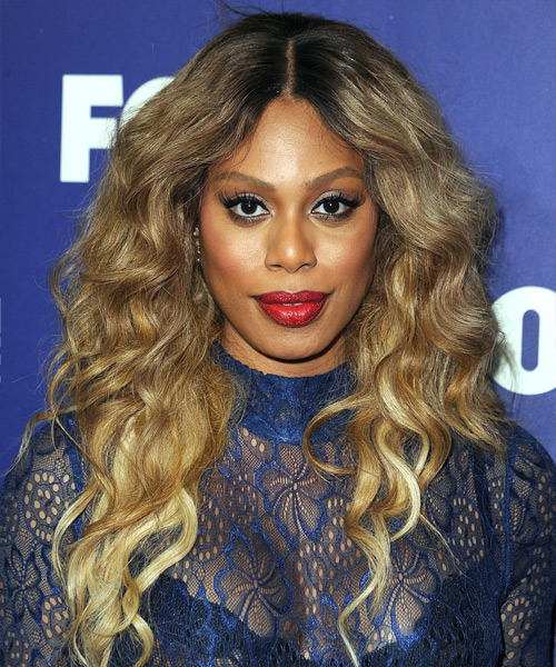 Laverne Cox Long Wavy   Dark Blonde  Hairstyle