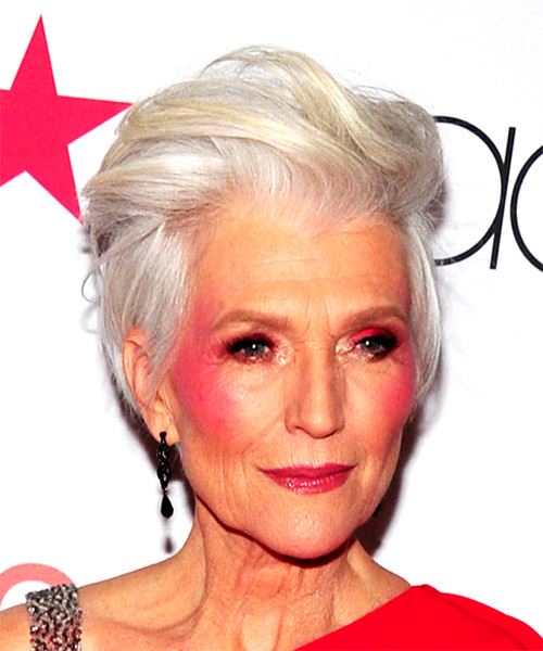 Maye Musk    Pixie  Haircut  - side on view