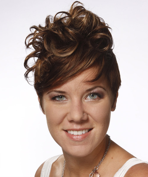 Short Hairdo With High Curled Top