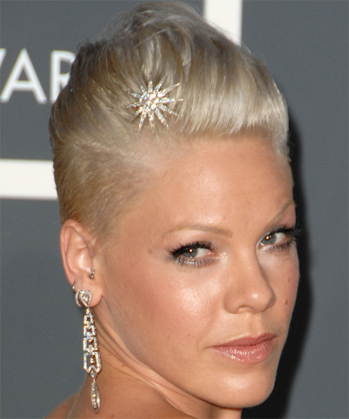 Pink Short Straight     Hairstyle - side view