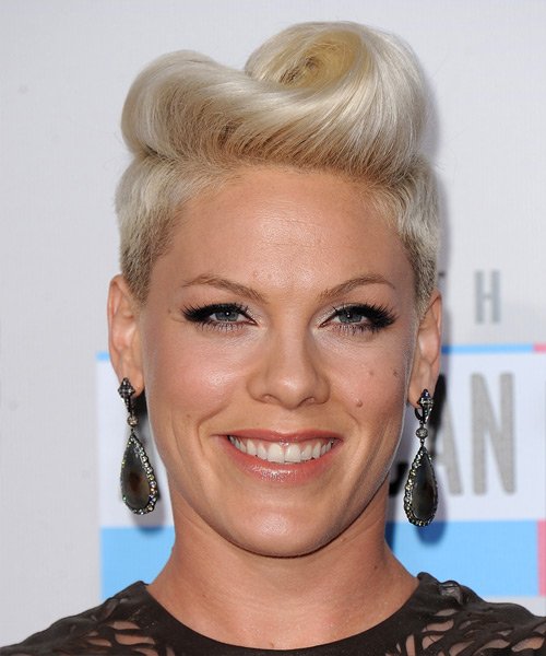 Pink Short Straight   Light Blonde  Hairstyle