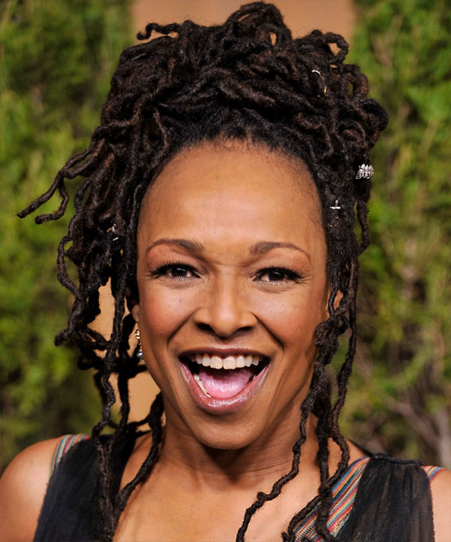 Siedah Garrett  Long Curly   Black  Updo Hairstyle
