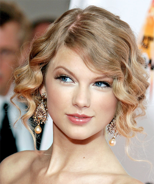 Taylor Swift  Long Curly    Updo Hairstyle