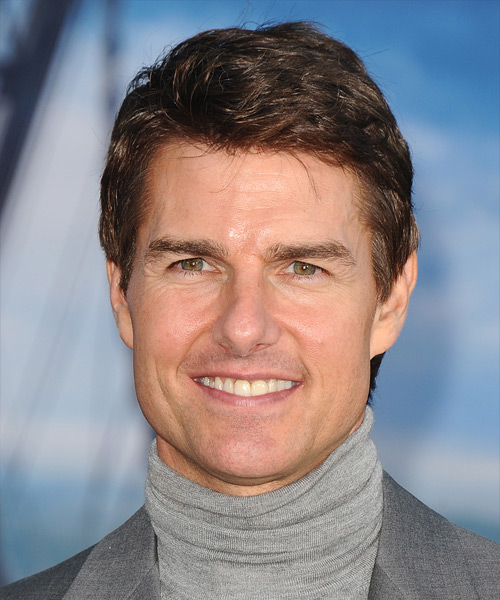 Tom Cruise Short Straight    Chestnut Brunette   Hairstyle
