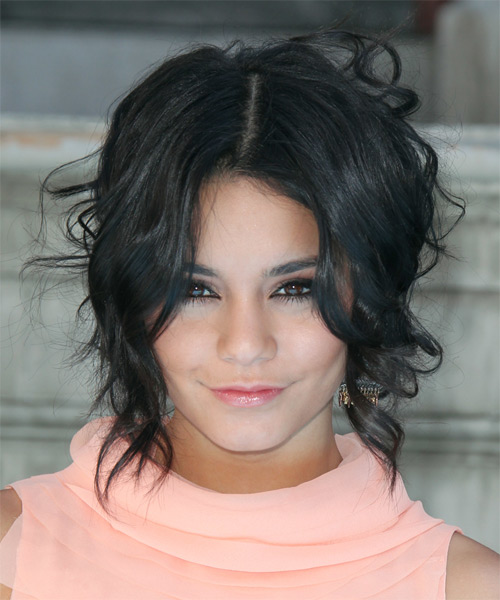 Vanessa Hudgens Short Wavy   Black    Hairstyle